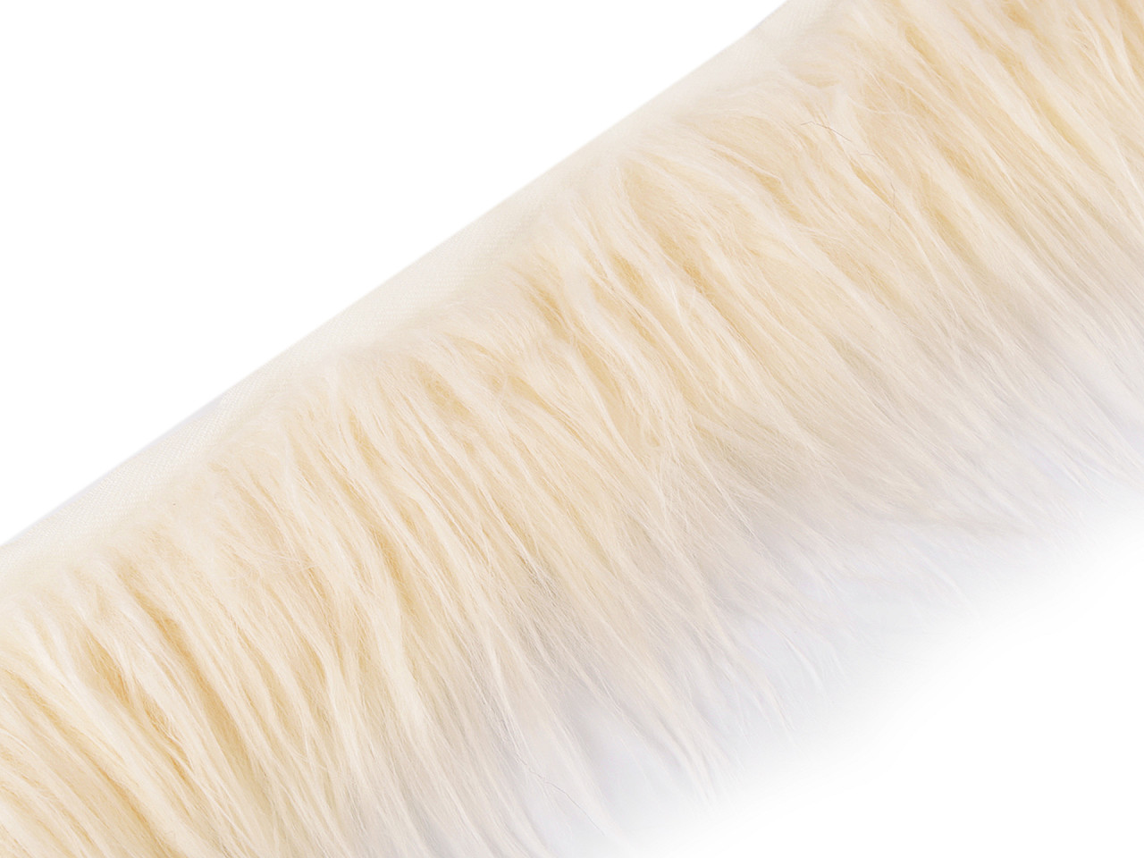 Blană sintetică decorativă pentru figurine, lățime 13 cm - Off white (1 Metru)