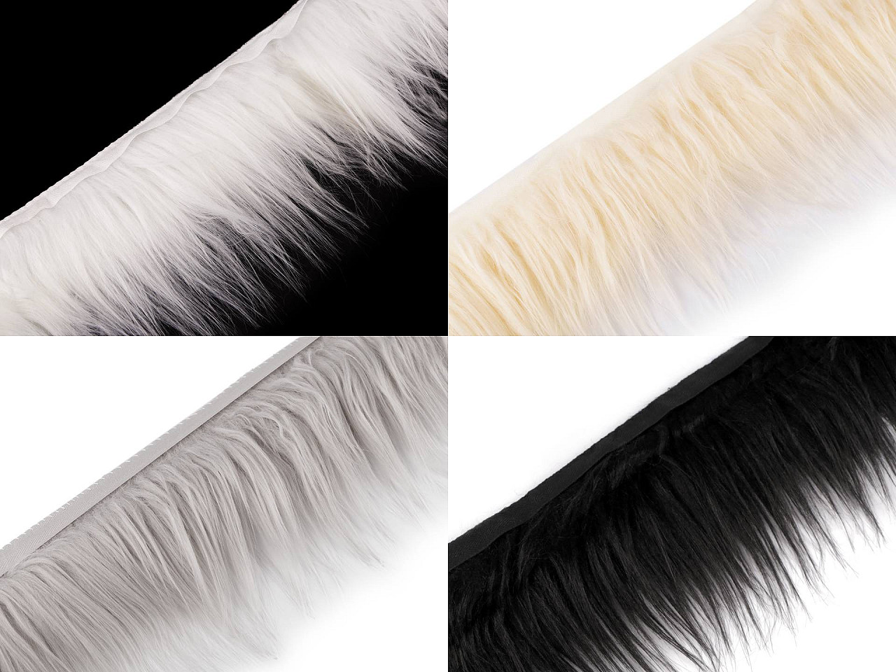 Blană sintetică decorativă pentru figurine, lățime 13 cm - Off white (1 Metru)