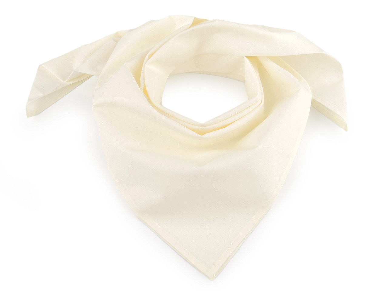 Eșarfă din bumbac, culoare uni, 70x70 cm - Crem deschis (1 Bucată)