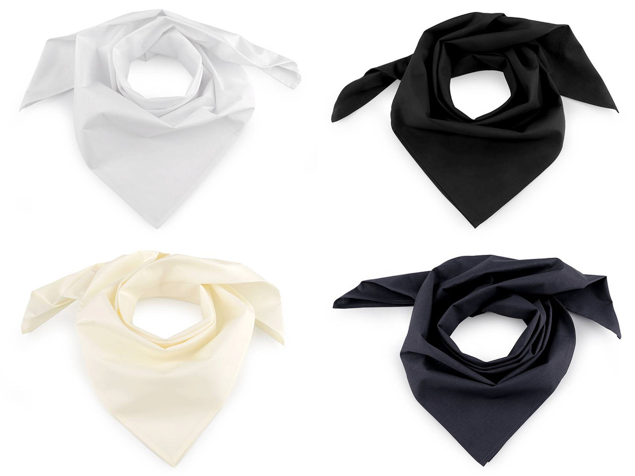 Eșarfă din bumbac, culoare uni, 70x70 cm - Crem deschis (1 Bucată)