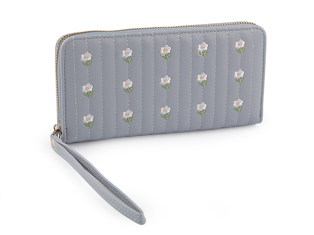 Portofel de dama brodat 10x19 cm - Bej deschis (1 Bucată)