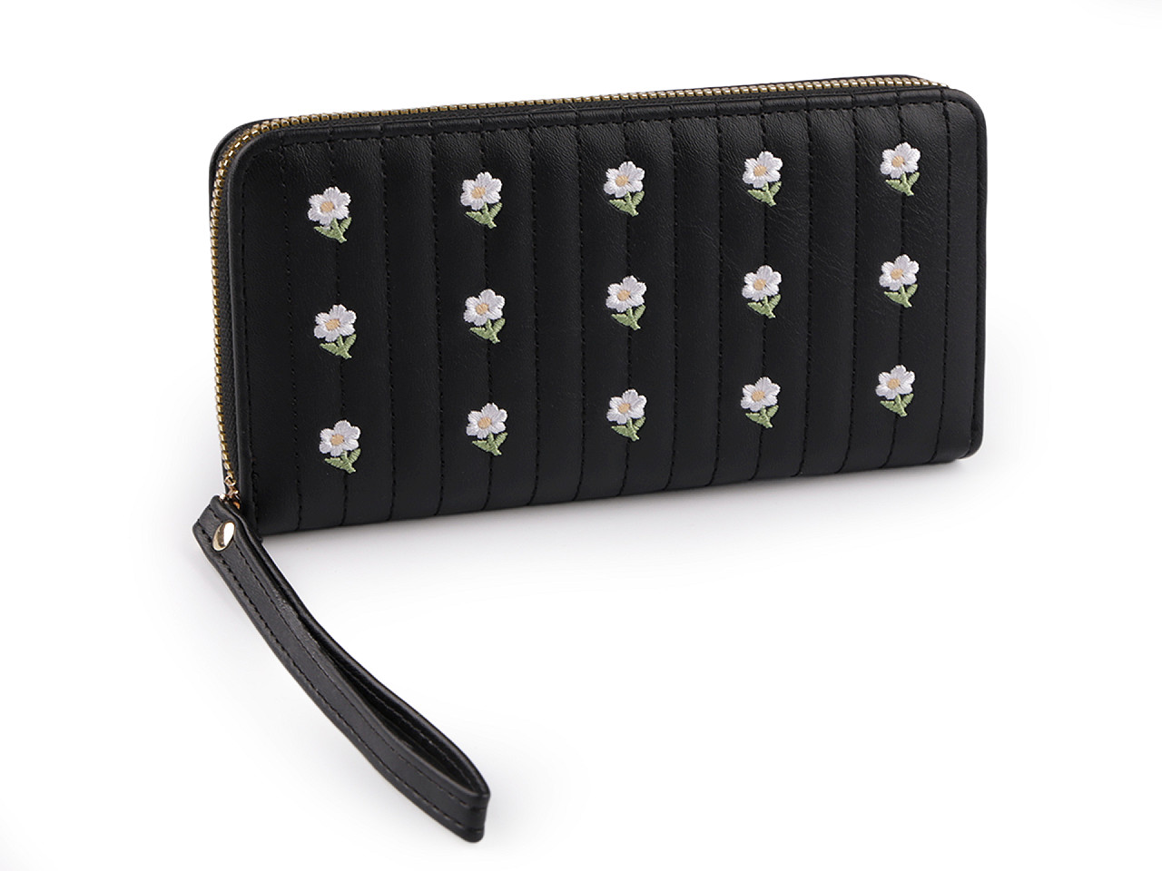 Portofel de dama brodat 10x19 cm - Bej deschis (1 Bucată)