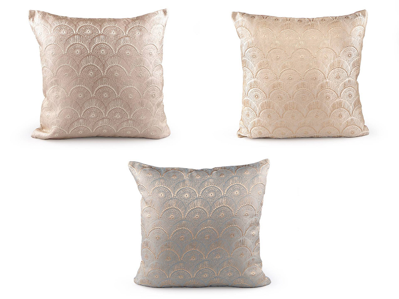 Fata de perna brodata 45x45 cm - Bej deschis (2 Bucăți)