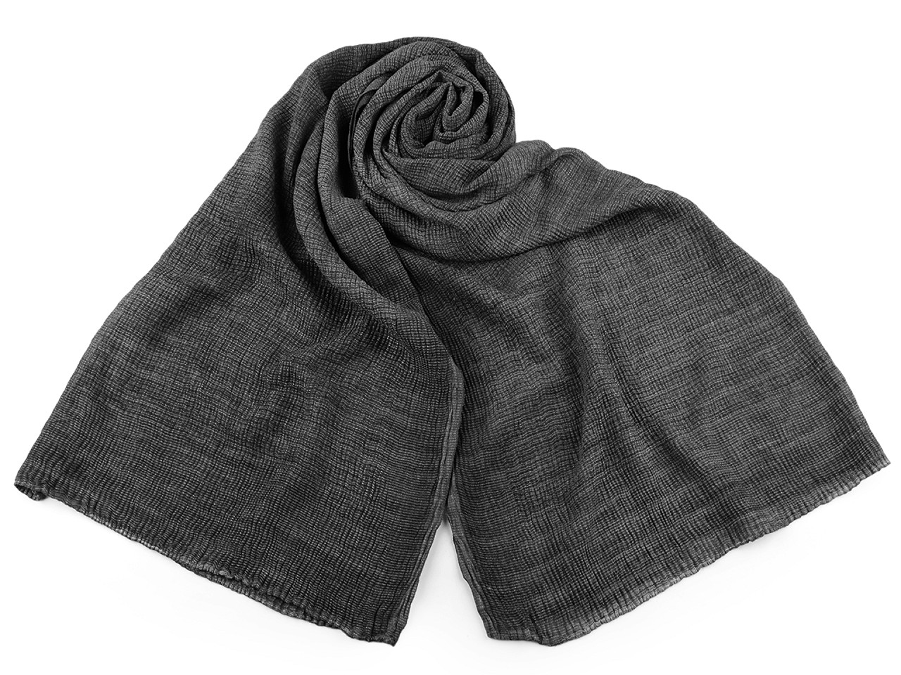 Eșarfă / șal / pes efect șifonat 70x185 cm - Negru (1 Bucată)