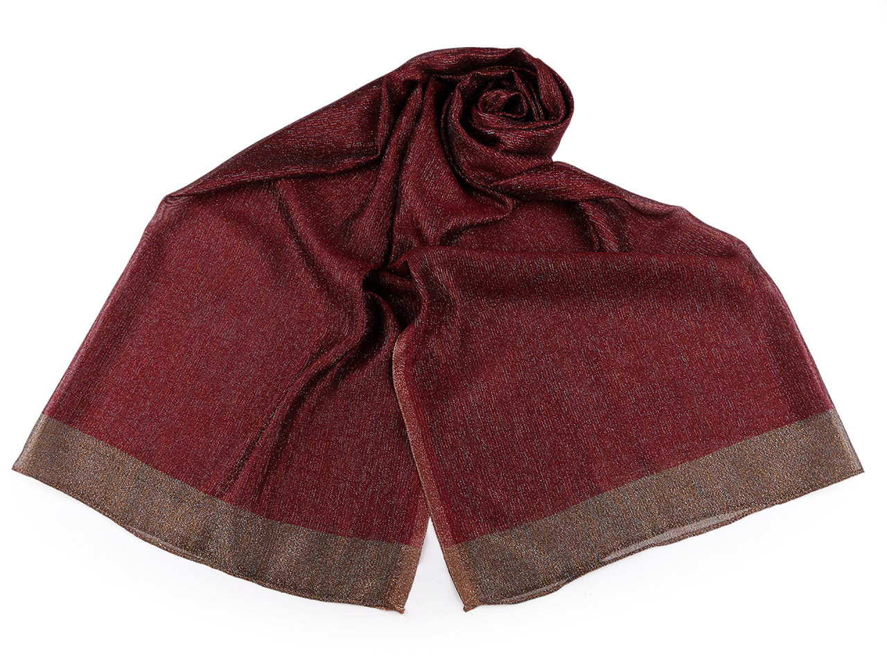 Eșarfă / șal cu lurex 75x190 cm - Negru (1 Bucată)