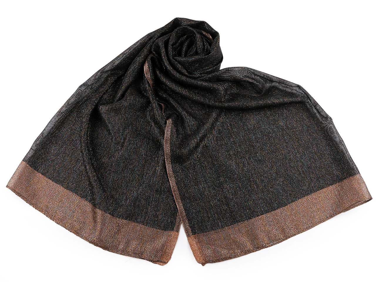 Eșarfă / șal cu lurex 75x190 cm - Negru (1 Bucată)