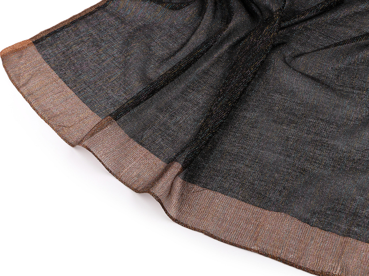 Eșarfă / șal cu lurex 75x190 cm - Negru (1 Bucată)