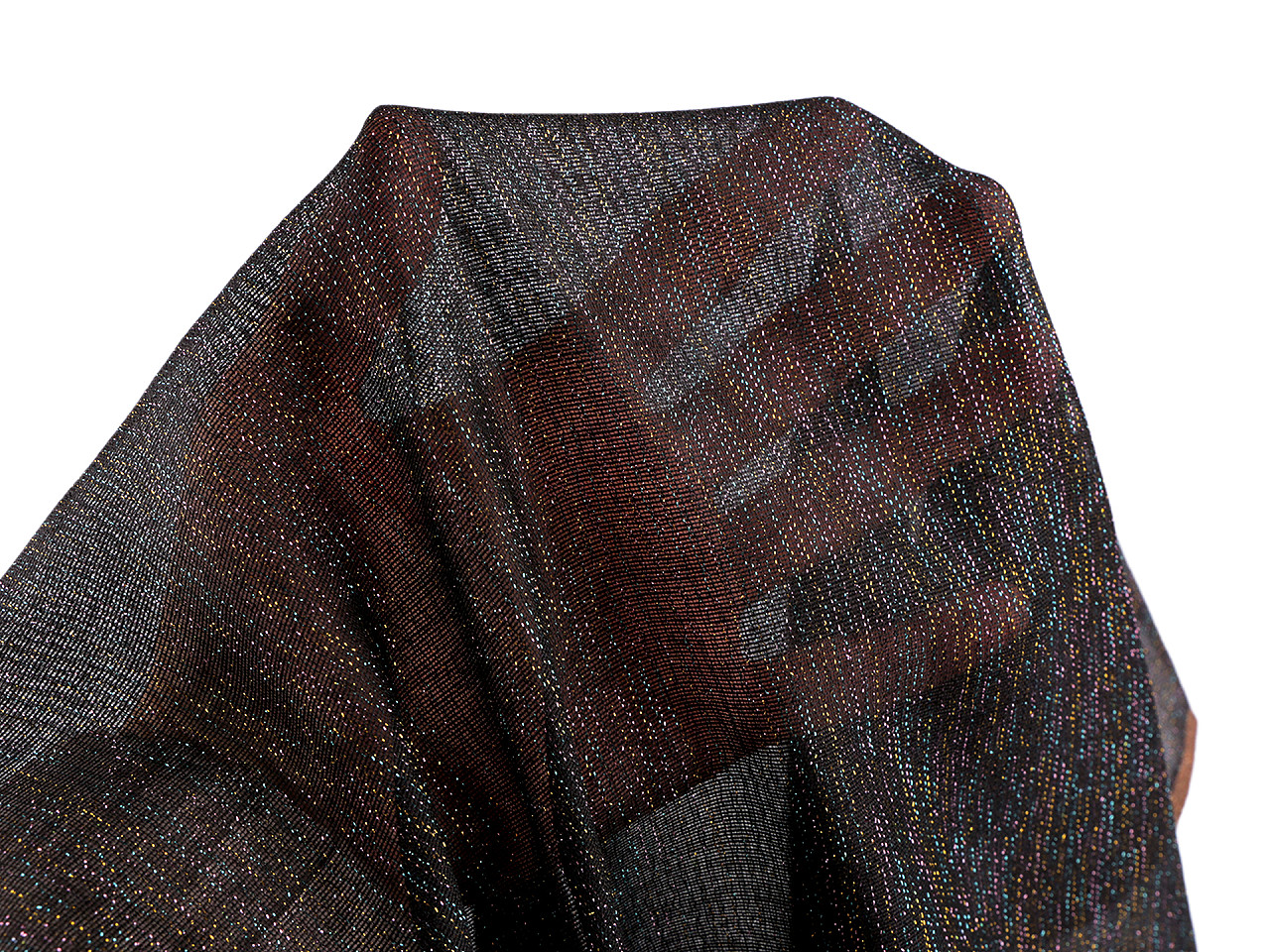 Eșarfă / șal cu lurex 75x190 cm - Negru (1 Bucată)