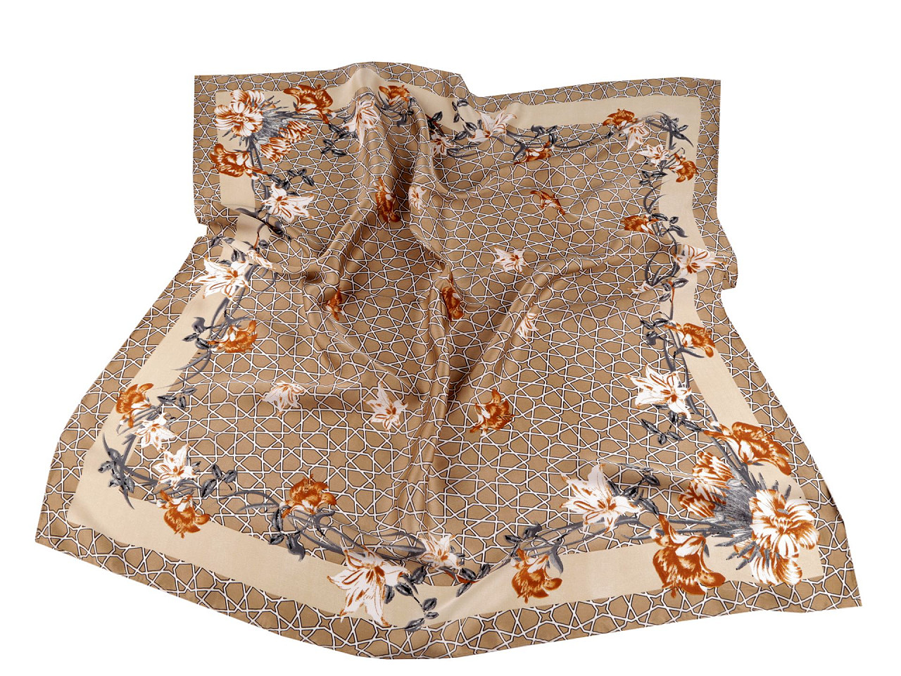 Eșarfă din satin 70x70 cm - Bej (1 Bucată)