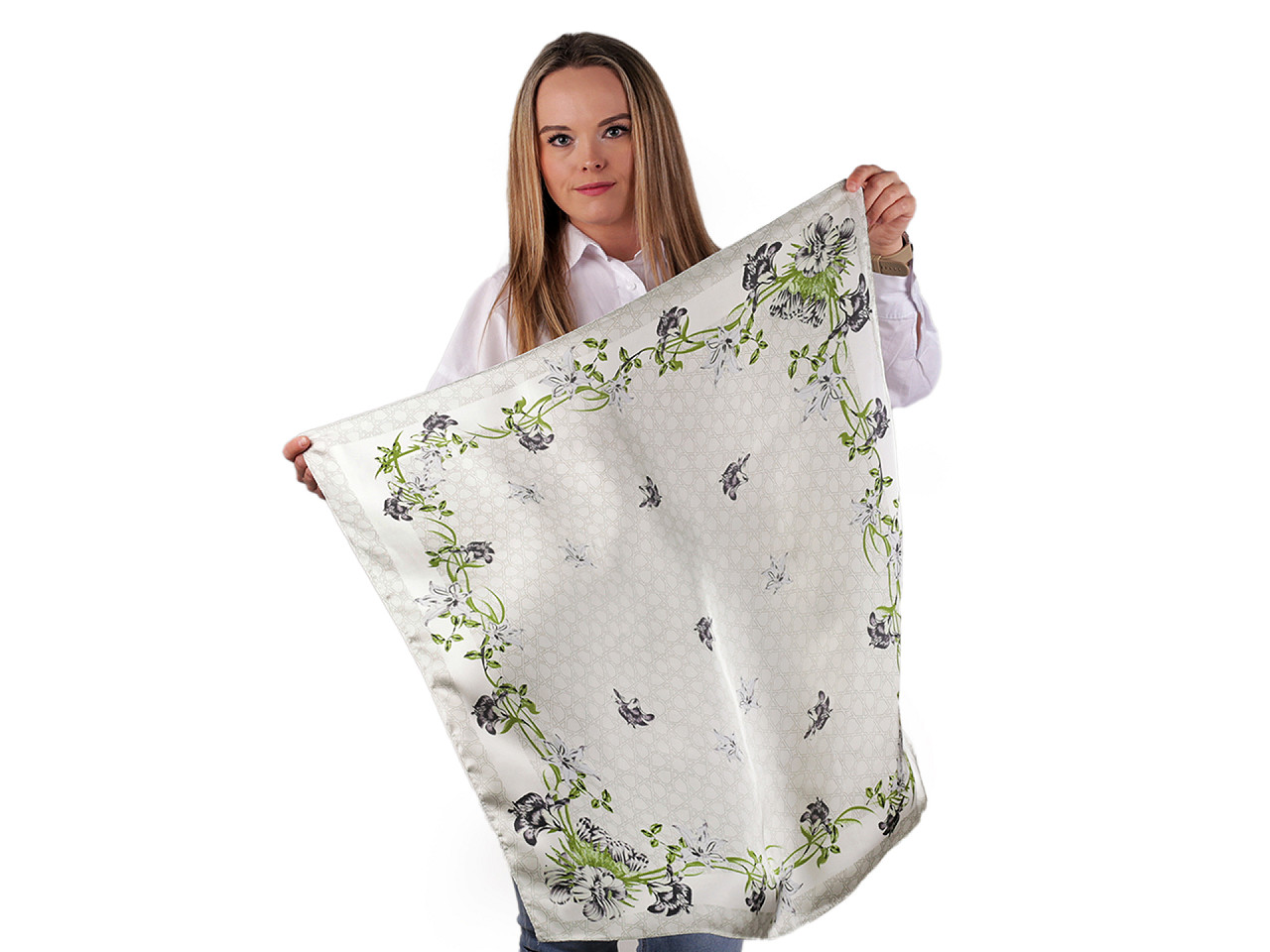 Eșarfă din satin 70x70 cm - Bej (1 Bucată)