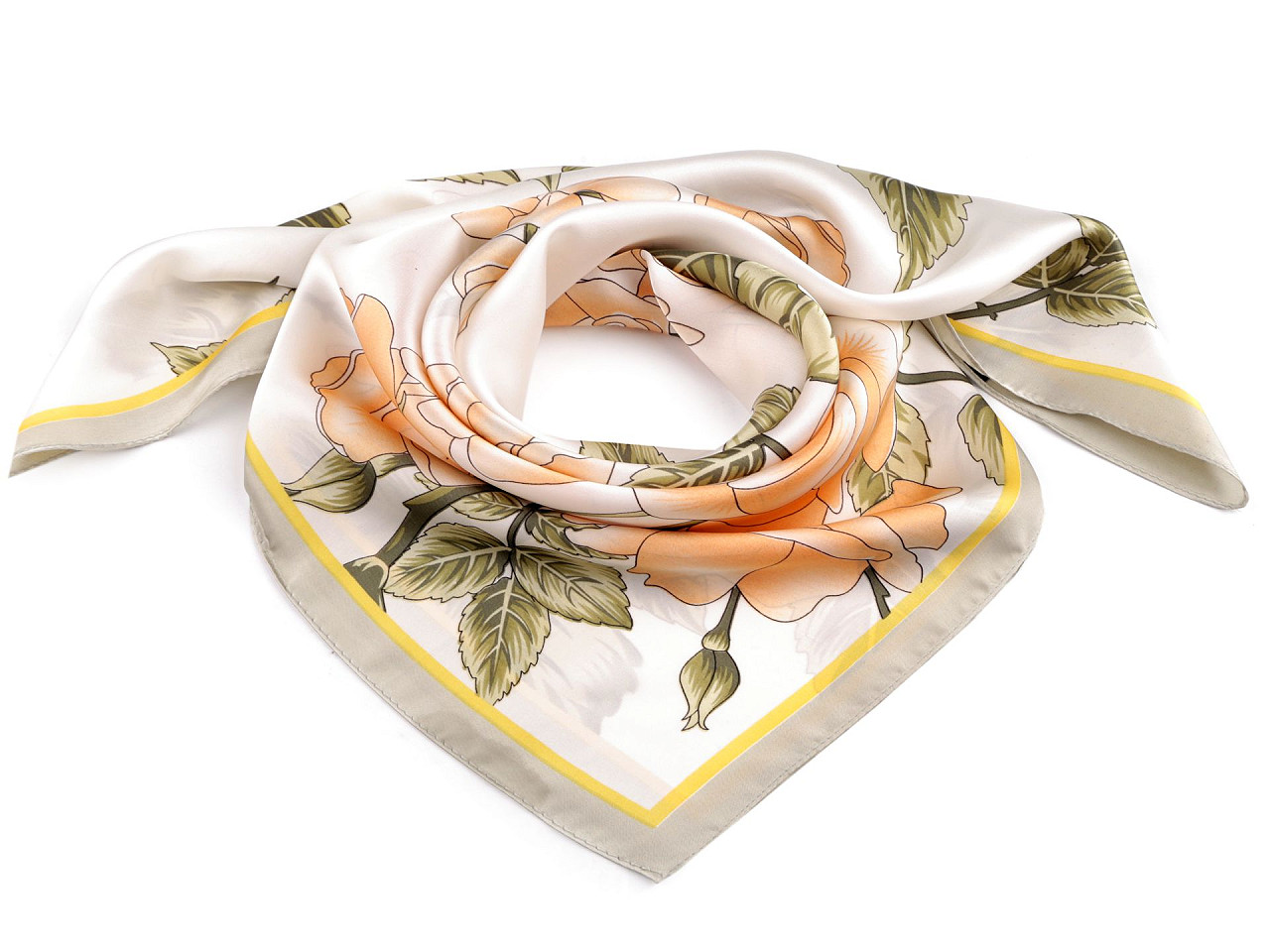 Eșarfă din satin 70x70 cm - Crem foarte deschis (1 Bucată)