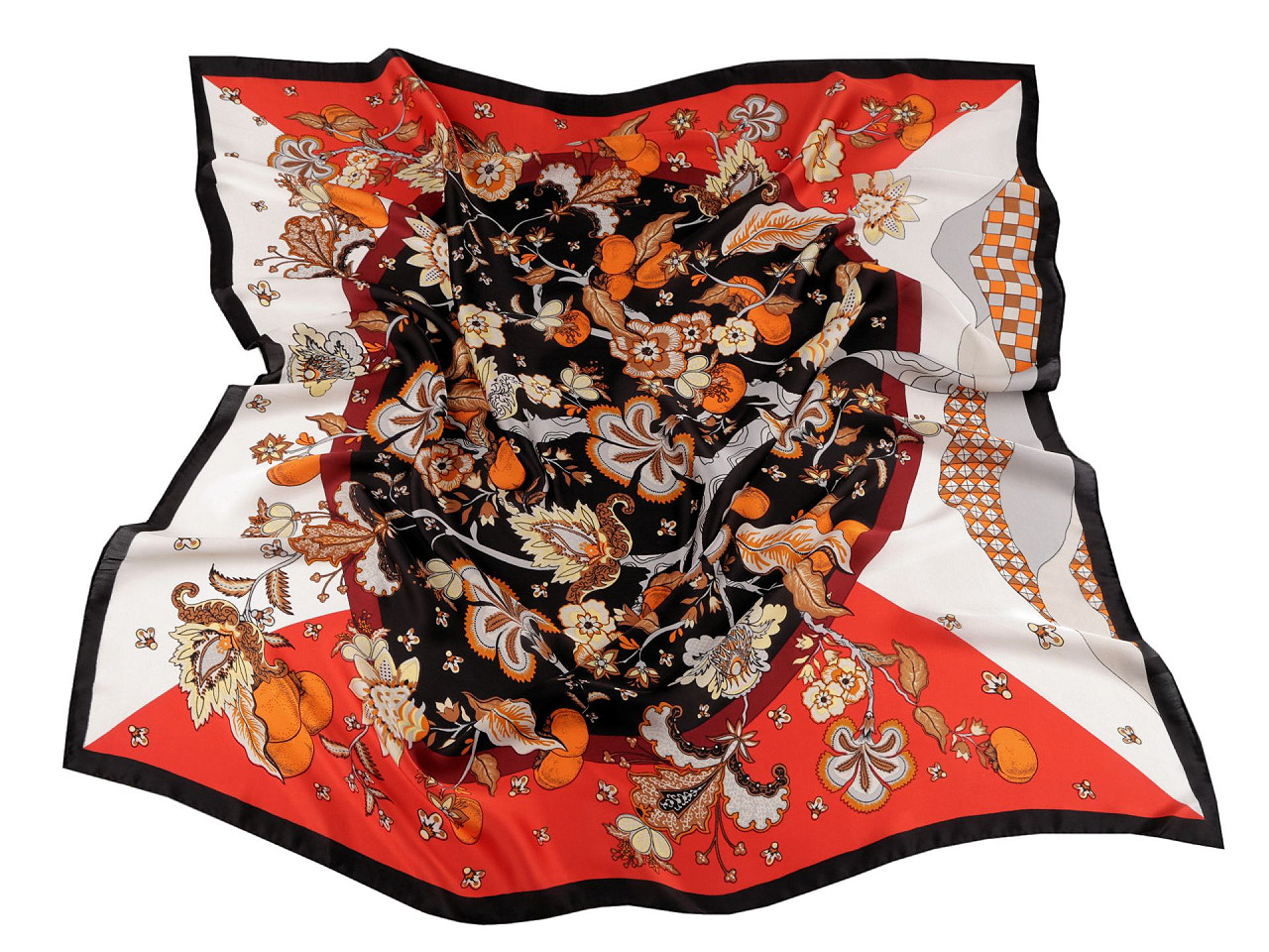 Eșarfă din satin 70x70 cm - Negru (1 Bucată)