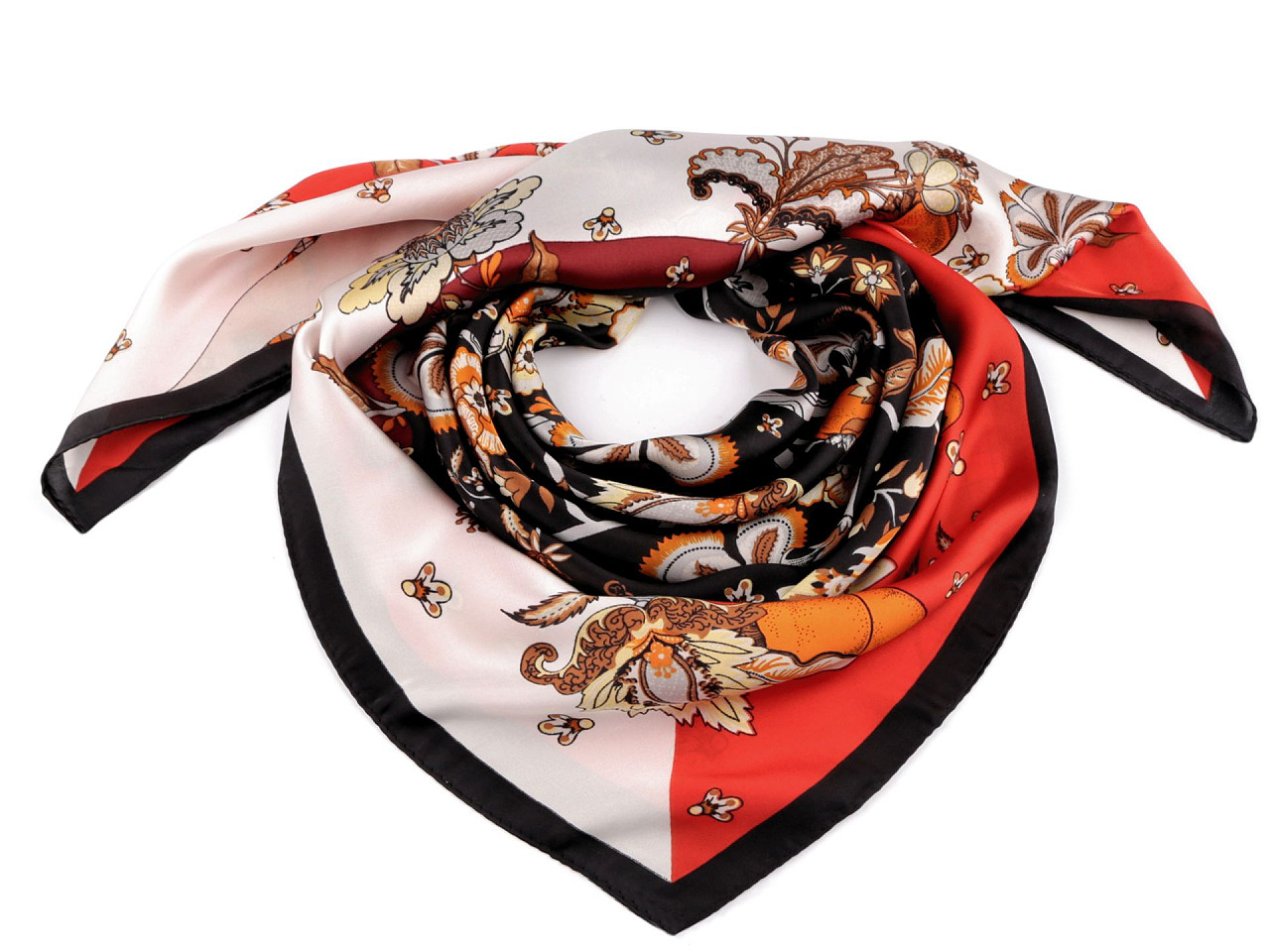 Eșarfă din satin 70x70 cm - Negru (1 Bucată)