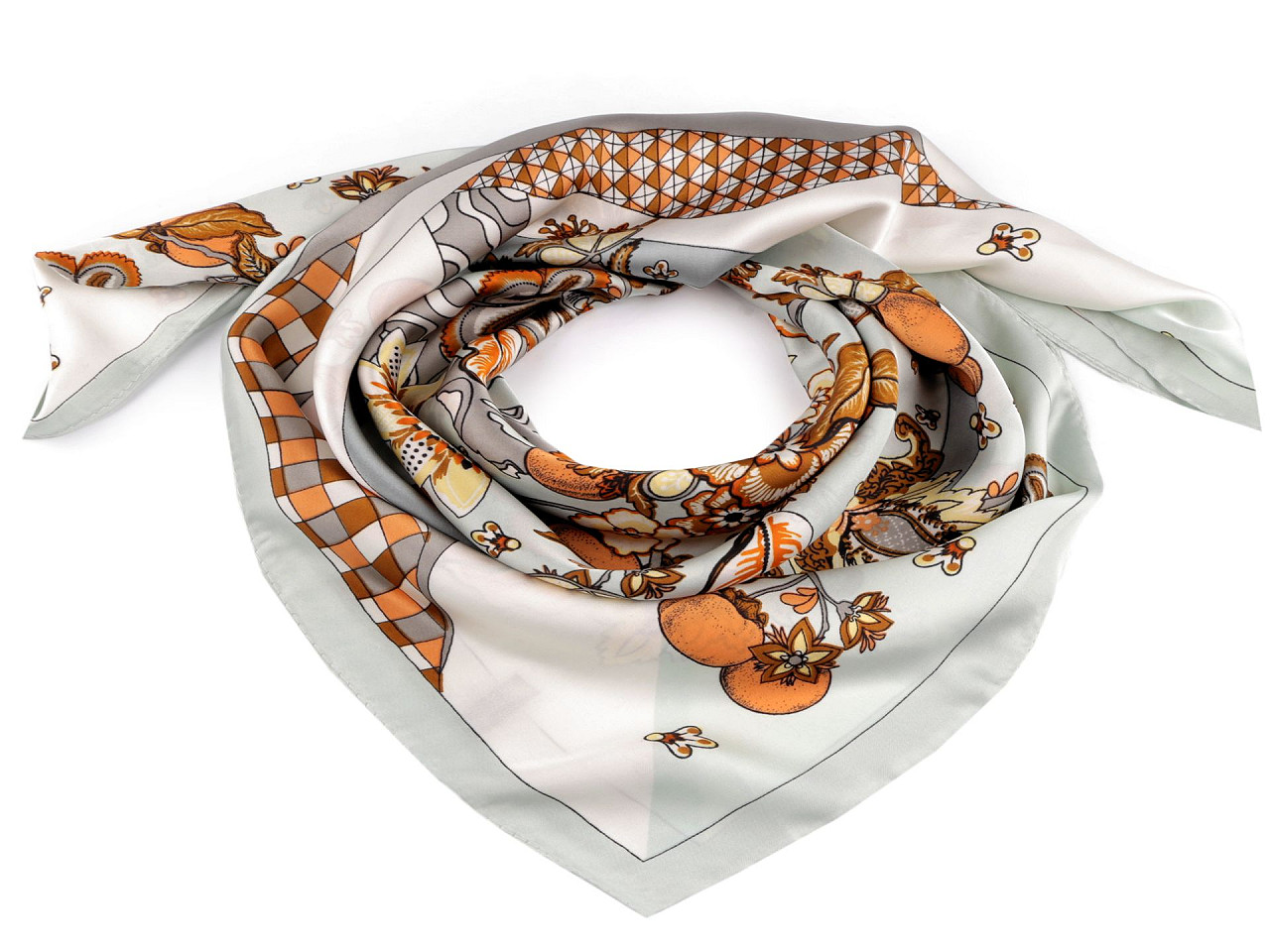 Eșarfă din satin 70x70 cm - Negru (1 Bucată)