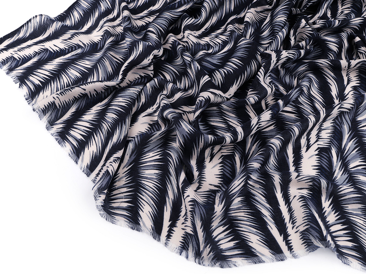 Eșarfă / șal frunze 85x180 cm - Albastru închis (1 Bucată)