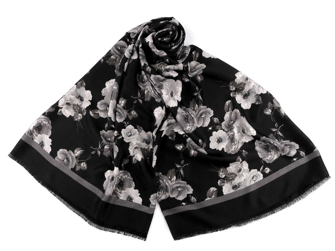 Eșarfă / șal flori 90x180 cm - Bordo (1 Bucată)