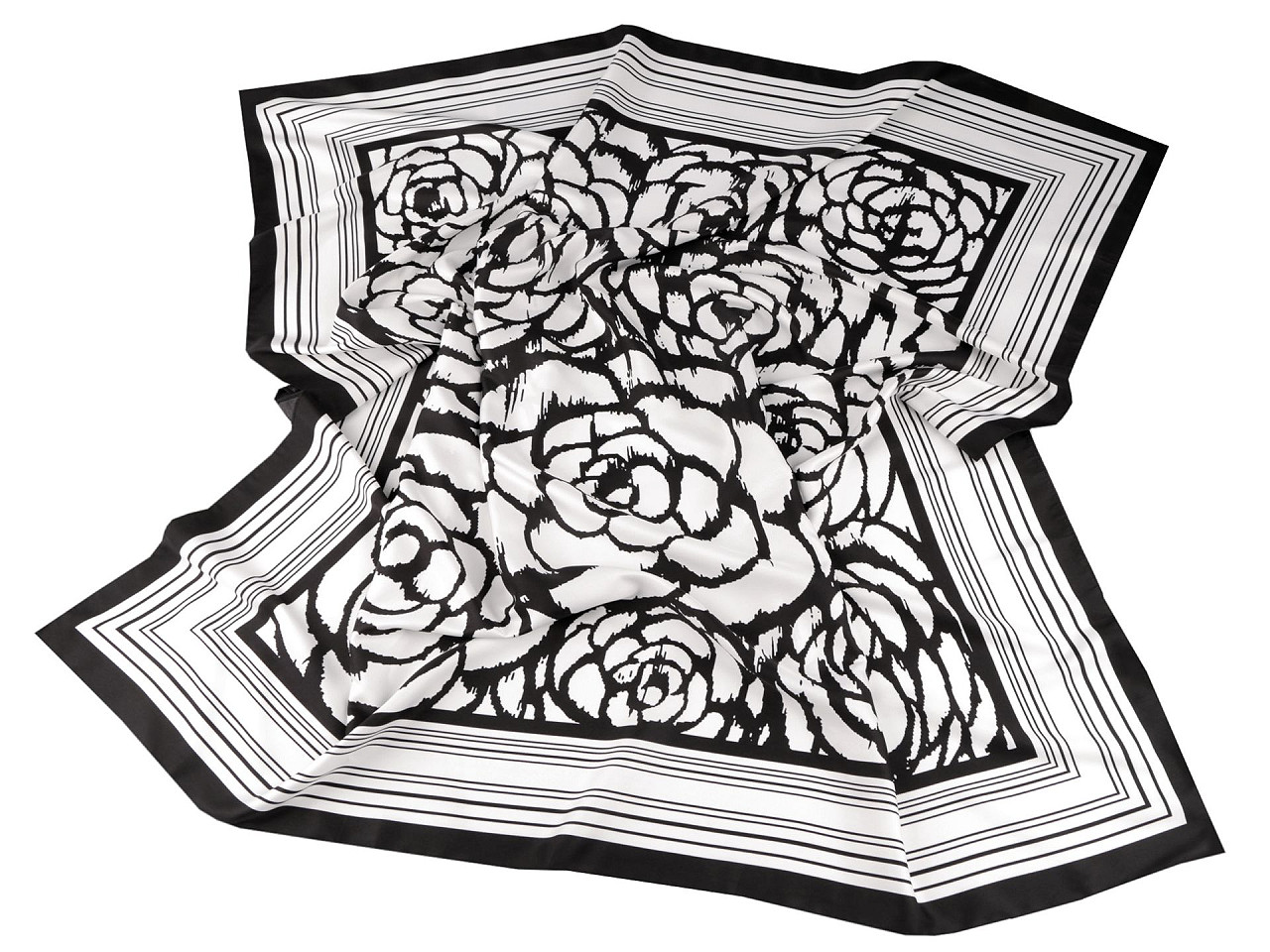 Eșarfă din satin 90x90 cm - Alb (1 Bucată)