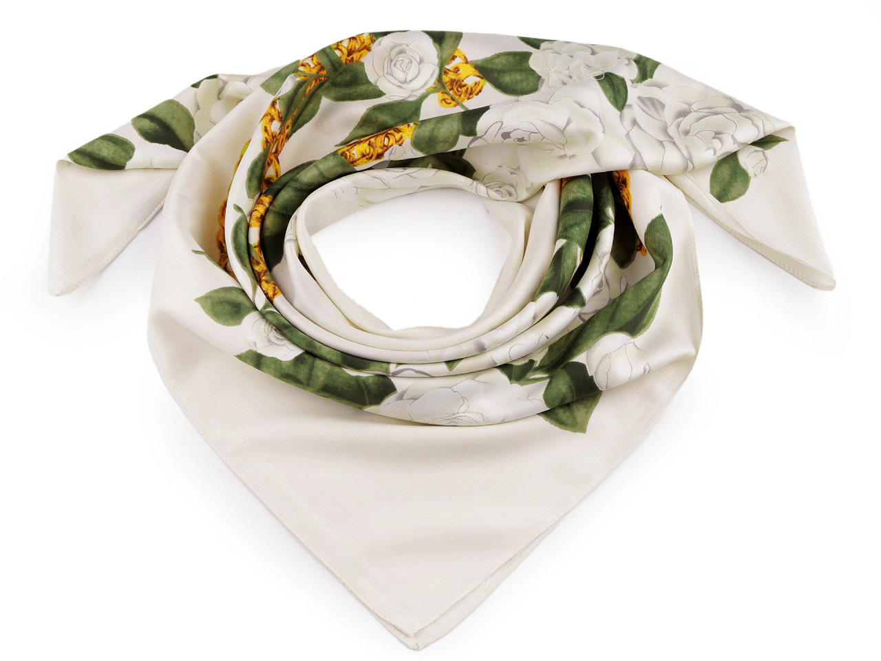 Eșarfă din satin 90x90 cm - Negru (1 Bucată)