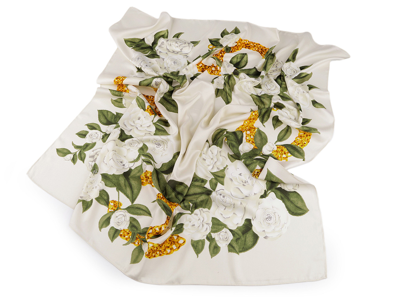 Eșarfă din satin 90x90 cm - Negru (1 Bucată)