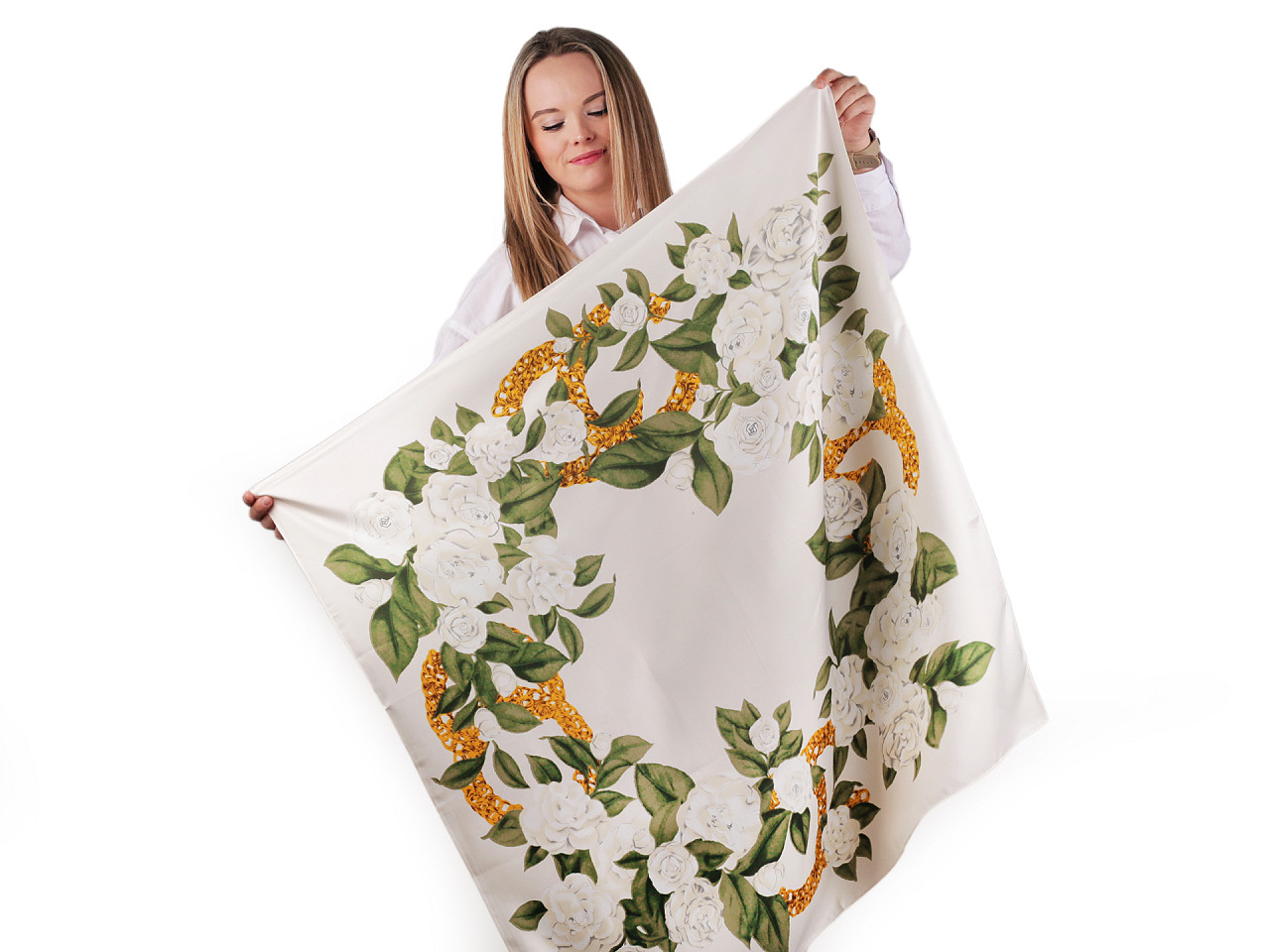 Eșarfă din satin 90x90 cm - Negru (1 Bucată)