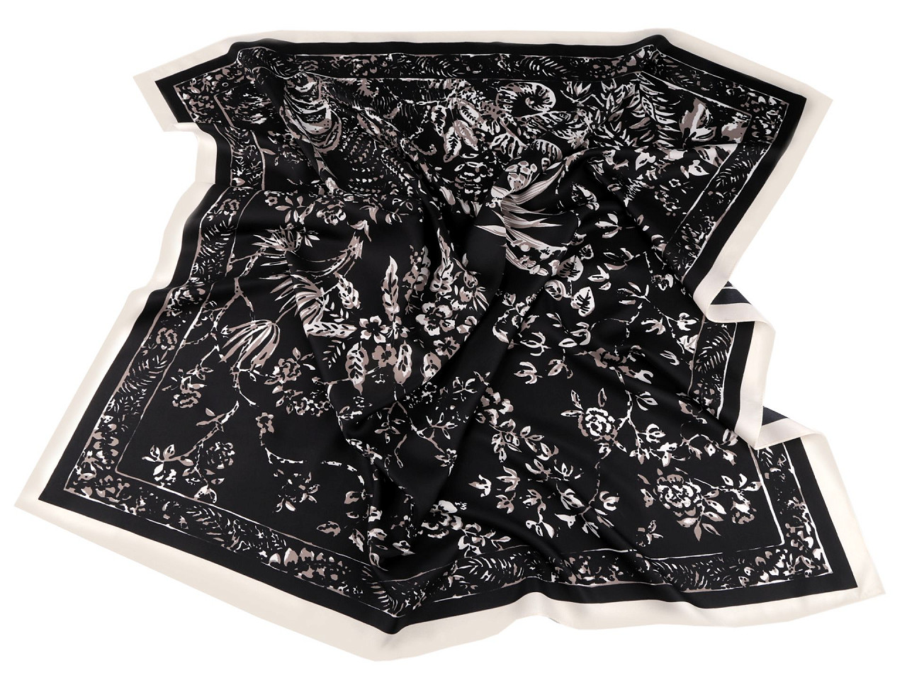 Eșarfă din satin 90x90 cm - Bej (1 Bucată)