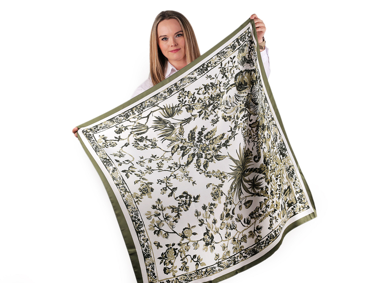 Eșarfă din satin 90x90 cm - Bej (1 Bucată)