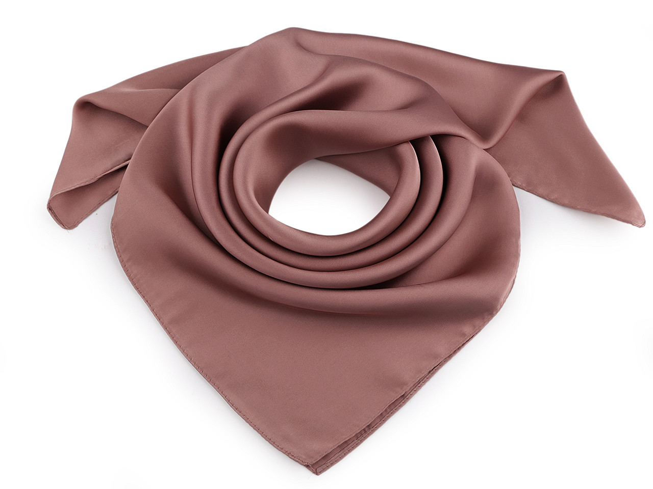 Eșarfă din satin, culoare uni, 70x70 cm - Roz vintage (1 Bucată)