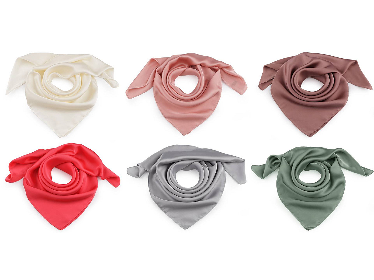 Eșarfă din satin, culoare uni, 70x70 cm - Roz vintage (1 Bucată)