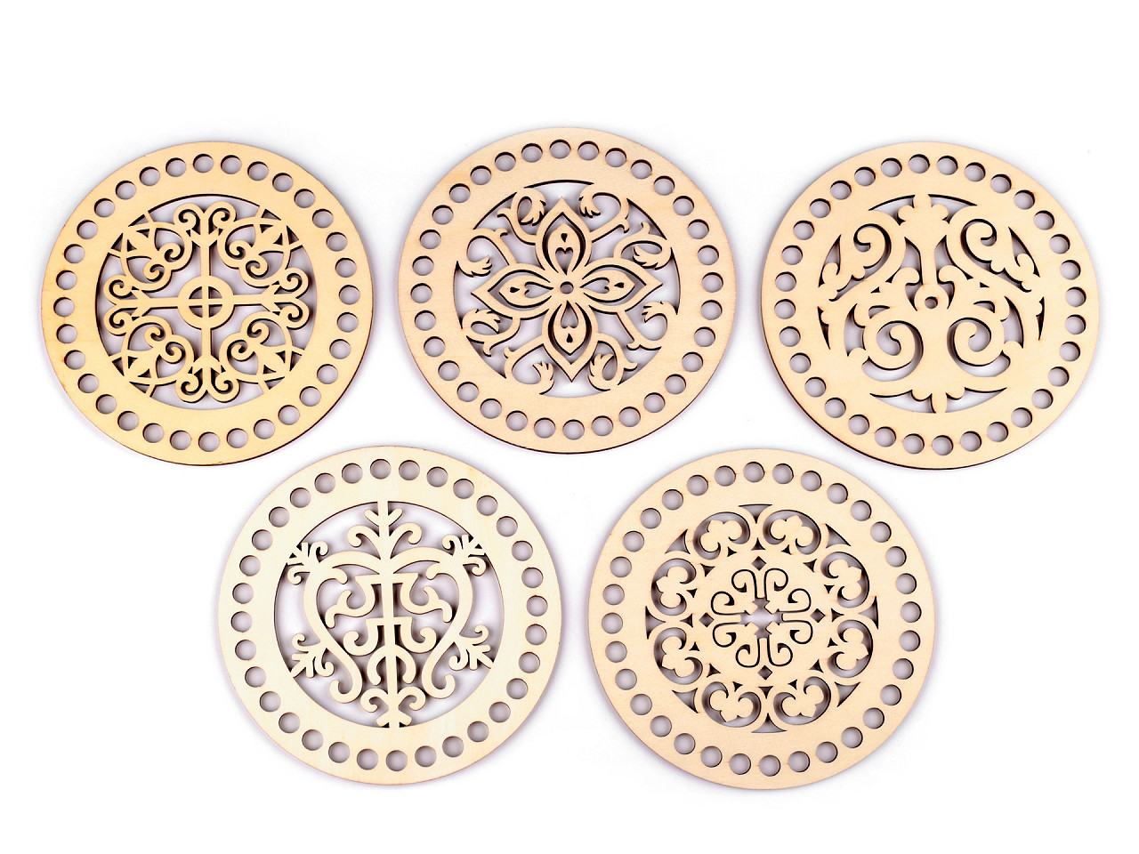Capac mandala pentru confecționare decorațiuni ø15 cm - Natural deschis (1 Bucată) Capac mandala pentru confecționare decorațiuni ø15 cm - Natural deschis (1 Bucată)