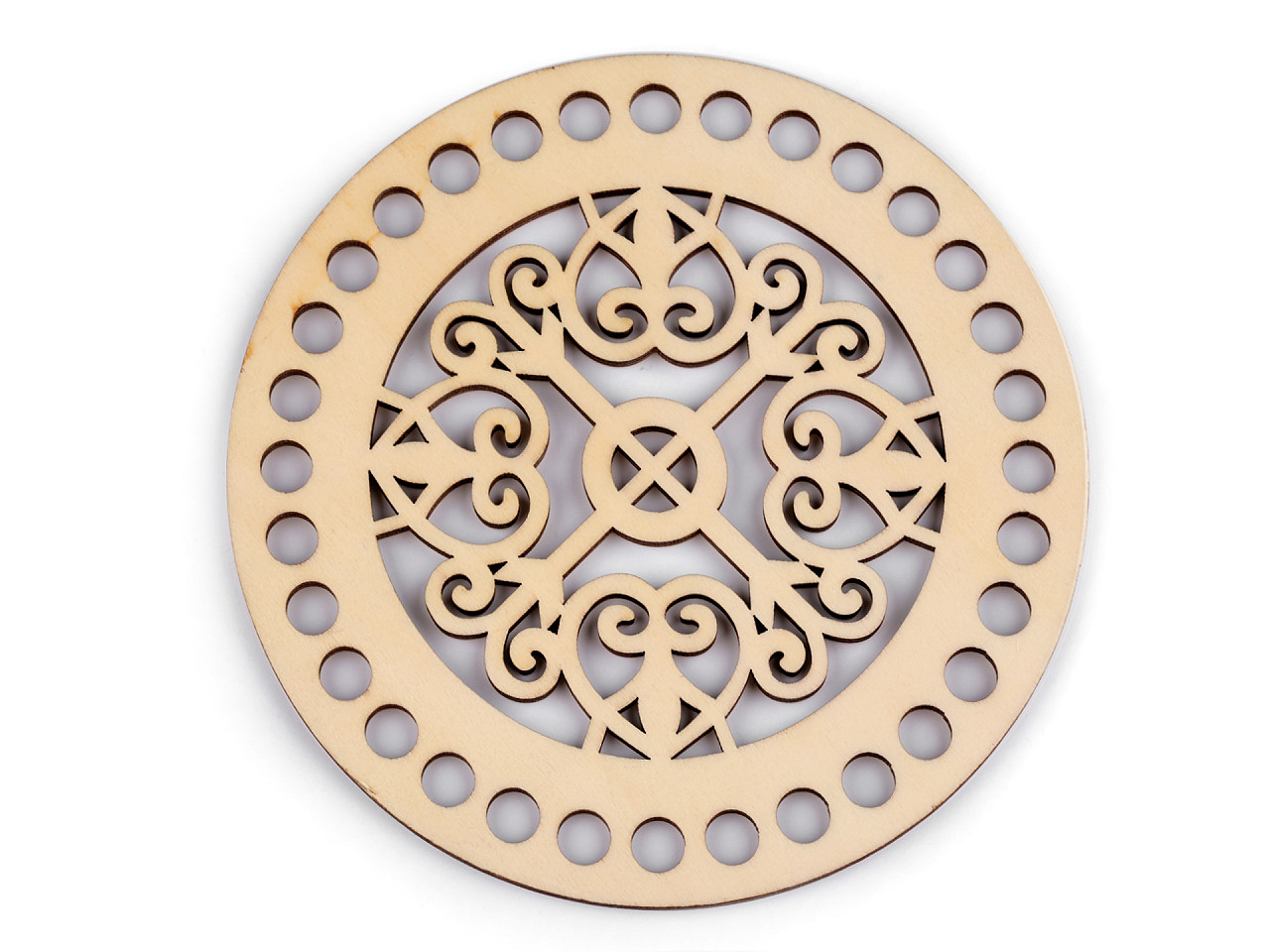 Capac mandala pentru confecționare decorațiuni ø15 cm - Natural deschis (1 Bucată) Capac mandala pentru confecționare decorațiuni ø15 cm - Natural deschis (1 Bucată)