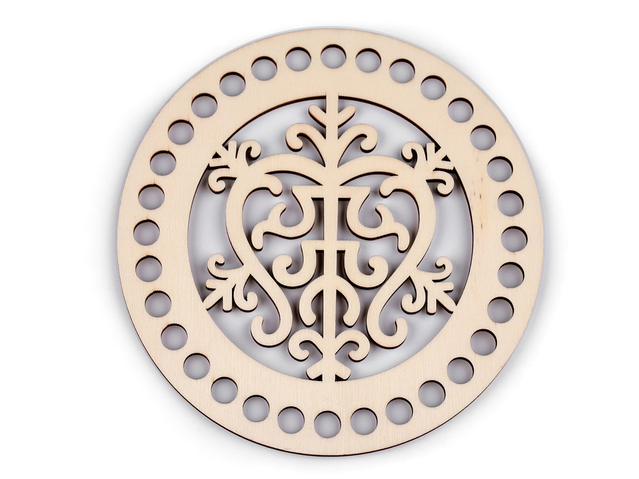 Capac mandala pentru confecționare decorațiuni ø15 cm - Natural deschis (1 Bucată) Capac mandala pentru confecționare decorațiuni ø15 cm - Natural deschis (1 Bucată)