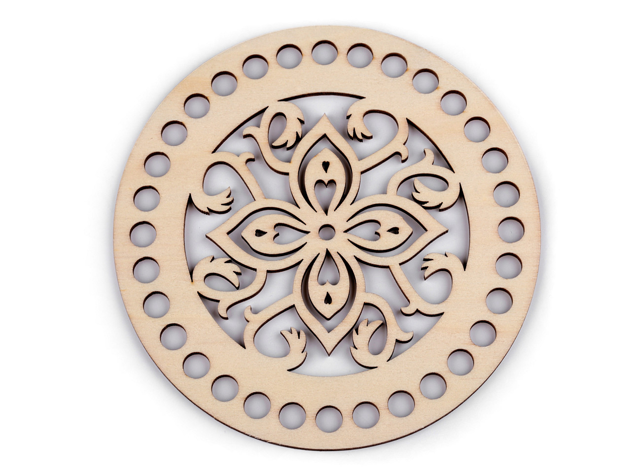 Capac mandala pentru confecționare decorațiuni ø15 cm - Natural deschis (1 Bucată) Capac mandala pentru confecționare decorațiuni ø15 cm - Natural deschis (1 Bucată)