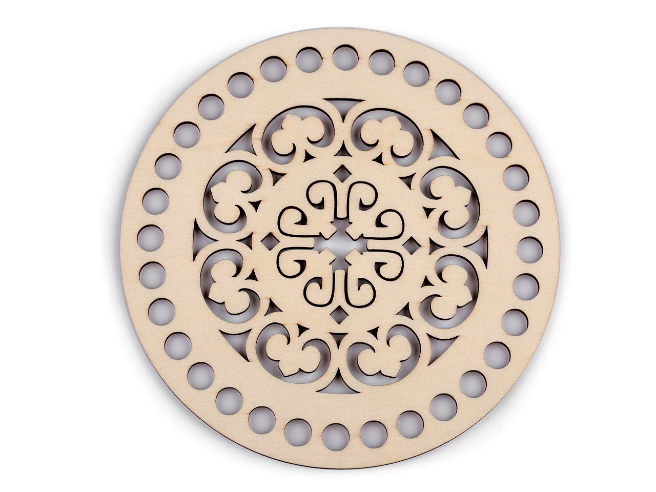 Capac mandala pentru confecționare decorațiuni ø15 cm - Natural deschis (1 Bucată) Capac mandala pentru confecționare decorațiuni ø15 cm - Natural deschis (1 Bucată)