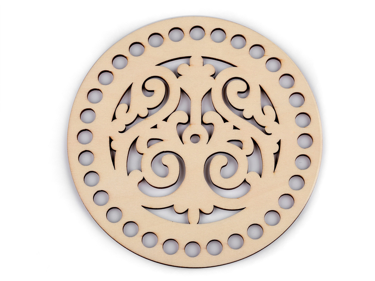 Capac mandala pentru confecționare decorațiuni ø15 cm - Natural deschis (1 Bucată) Capac mandala pentru confecționare decorațiuni ø15 cm - Natural deschis (1 Bucată)