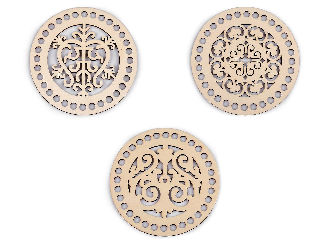 Capac mandala pentru confecționare decorațiuni ø15 cm - Natural deschis (1 Bucată) Capac mandala pentru confecționare decorațiuni ø15 cm - Natural deschis (1 Bucată)