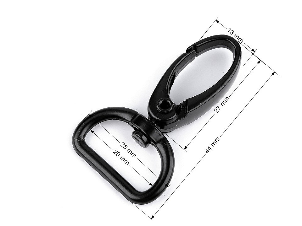 Carabină rotativă, 20 mm - Negru (100 Bucăți)