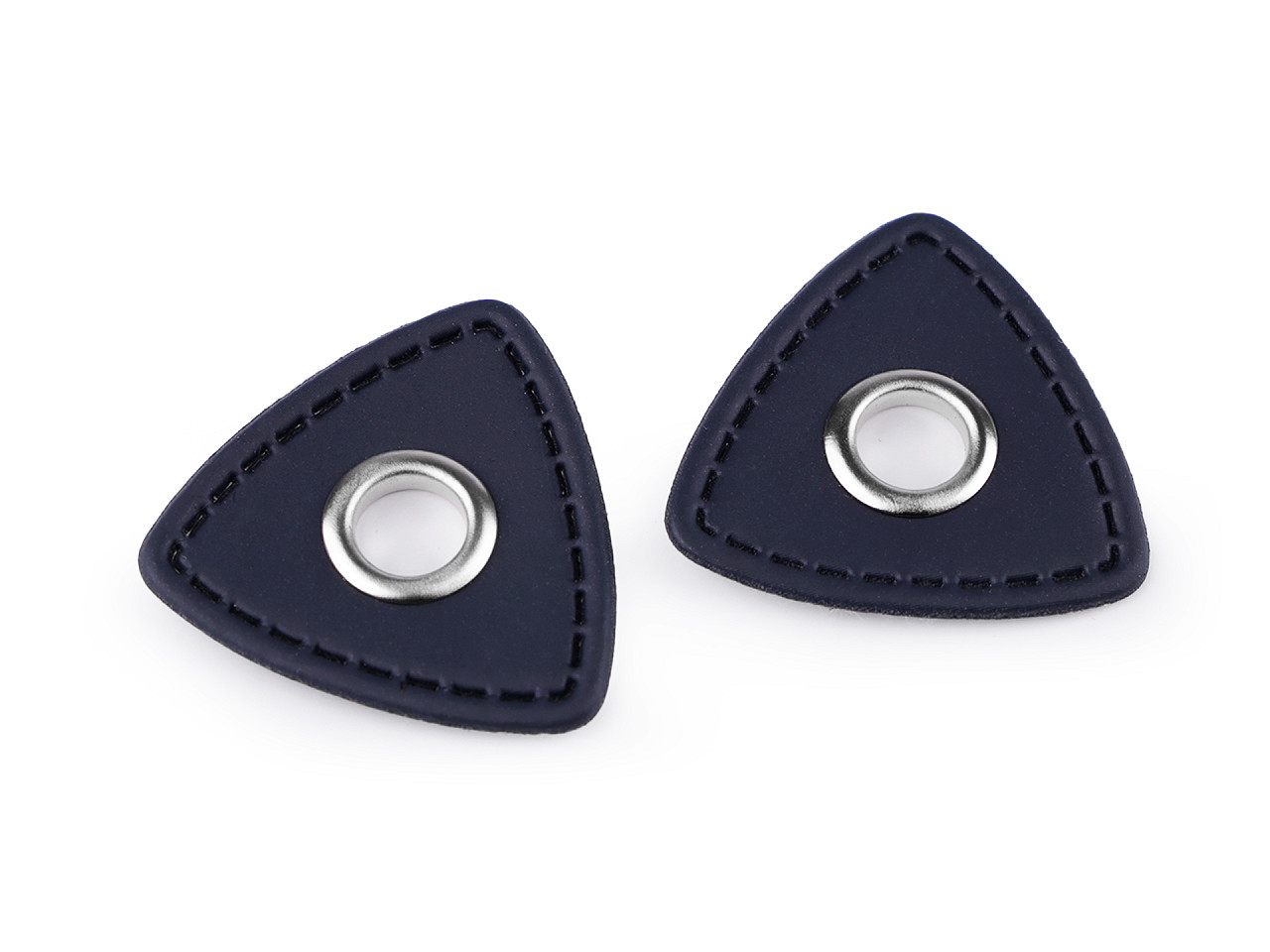 Ocheți cu triunghi din piele sintetica pentru cusut, 8 mm - Maro coniac (4 Bucăți)