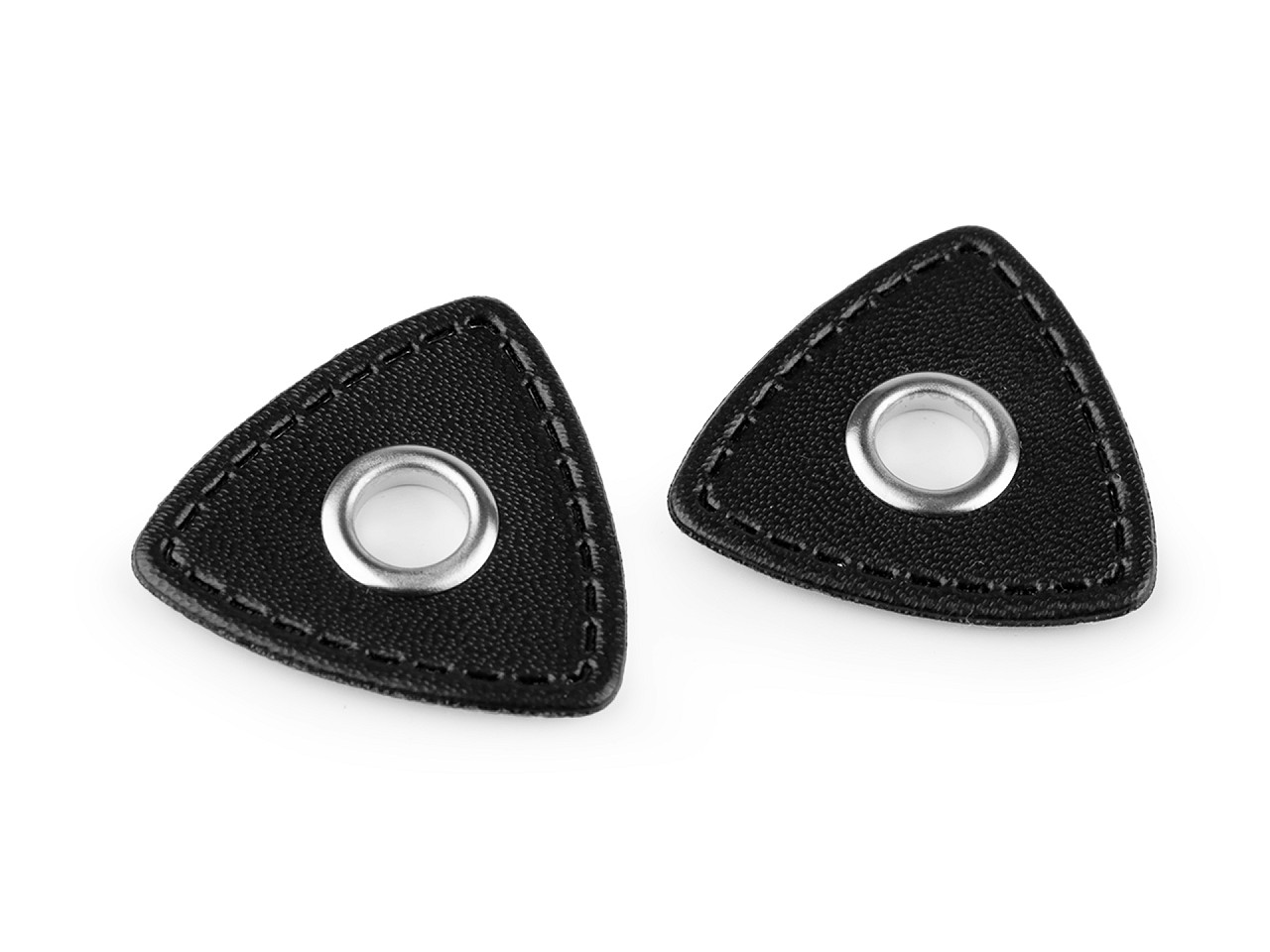 Ocheți cu triunghi din piele sintetica pentru cusut, 8 mm - Maro coniac (4 Bucăți)