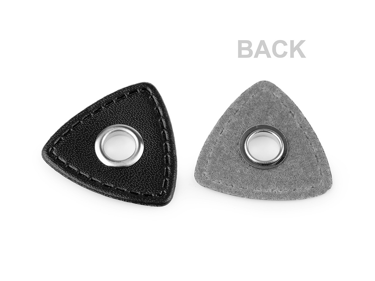 Ocheți cu triunghi din piele sintetica pentru cusut, 8 mm - Maro coniac (4 Bucăți)