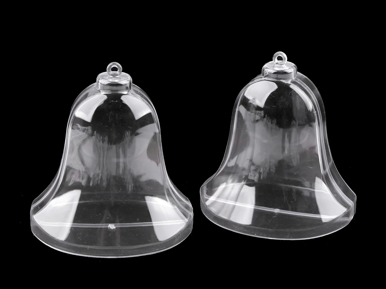 Cutie din plastic din două piese - clopot, copac, picătură, stea - Transparent (2 Bucăți)