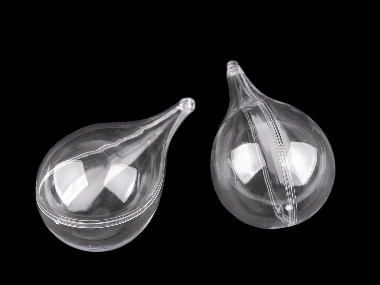 Cutie din plastic din două piese - clopot, copac, picătură, stea - Transparent (2 Bucăți)