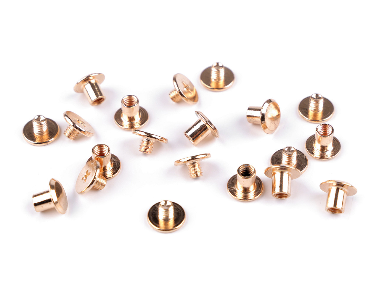 Butoni cu șurub pentru pielarie,  ø10 mm - Nichel deschis (10 Perechi)