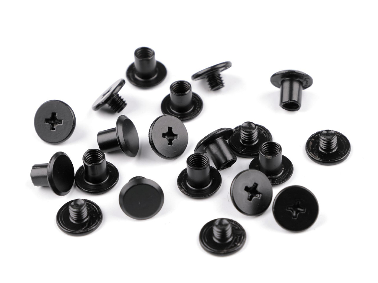 Butoni cu șurub pentru pielarie,  ø10 mm - Nichel deschis (10 Perechi)