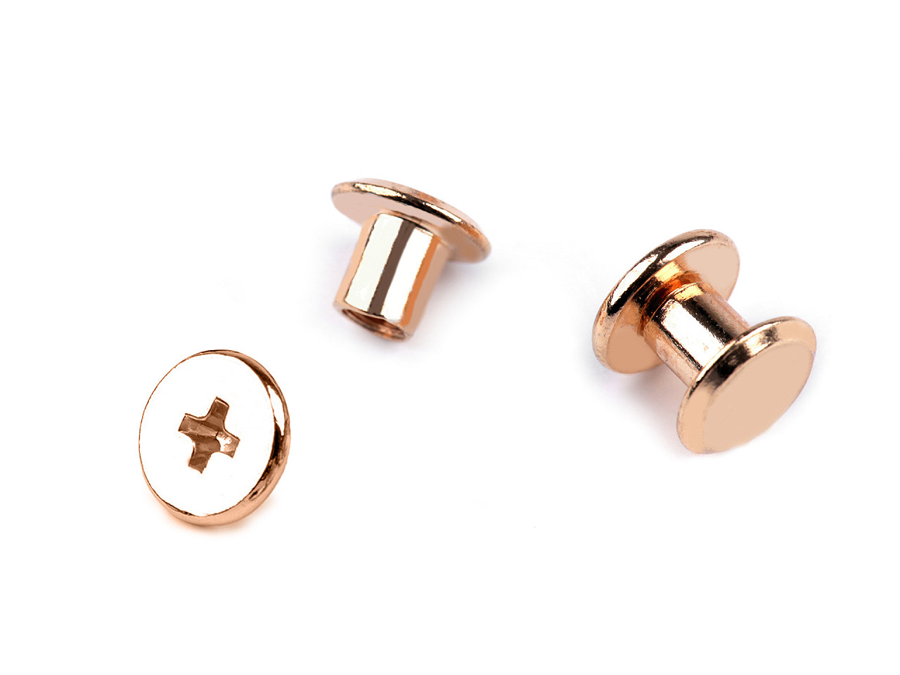 Butoni cu șurub pentru pielarie,  ø10 mm - Nichel deschis (10 Perechi)