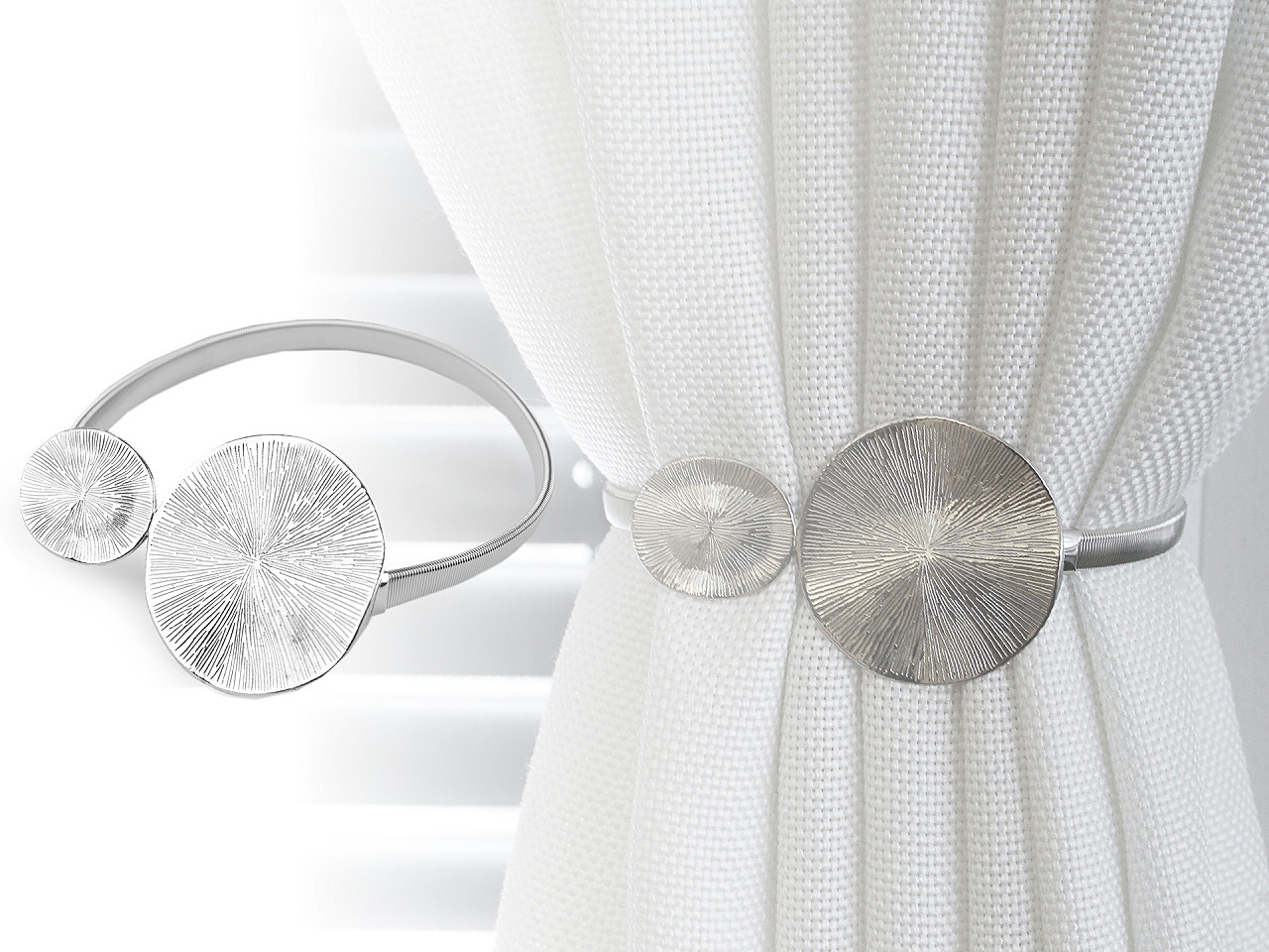 Șnur metalic pentru draperii - Nichel (1 Bucată)