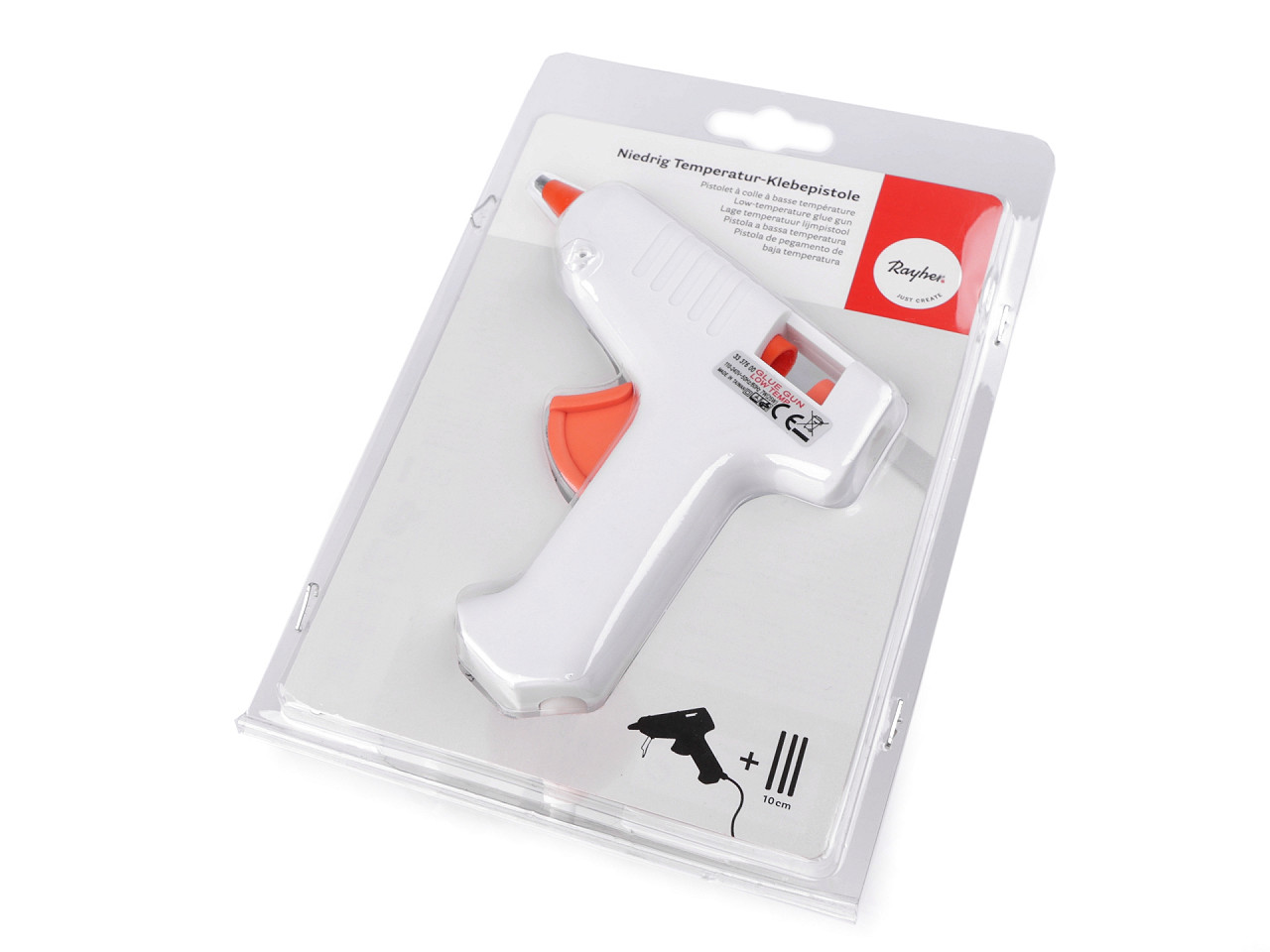 Pistol de lipit, set cu lipici, ø7 mm - Alb (1 Bucată)