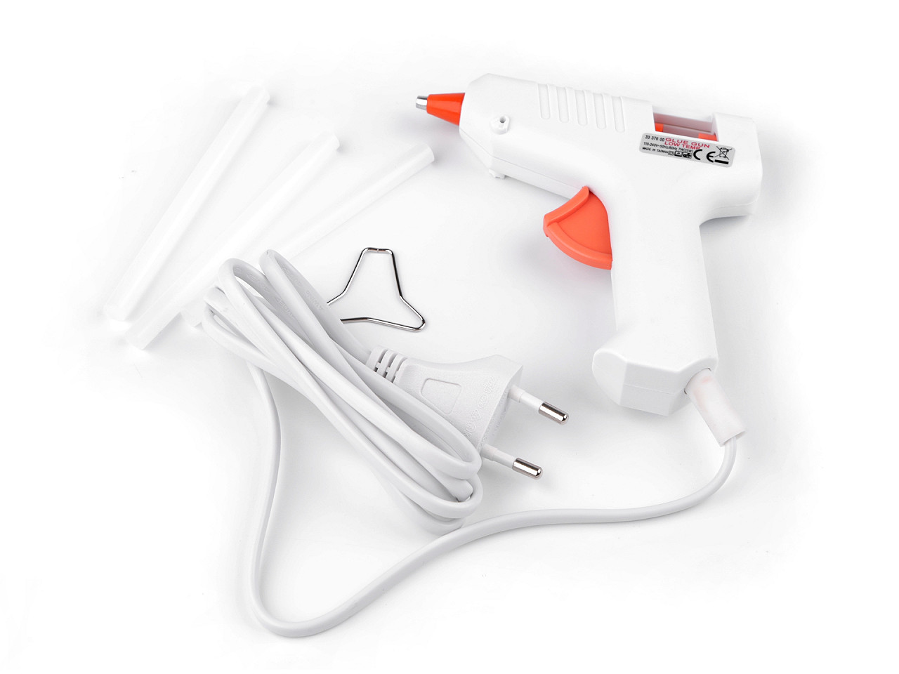 Pistol de lipit, set cu lipici, ø7 mm - Alb (1 Bucată)