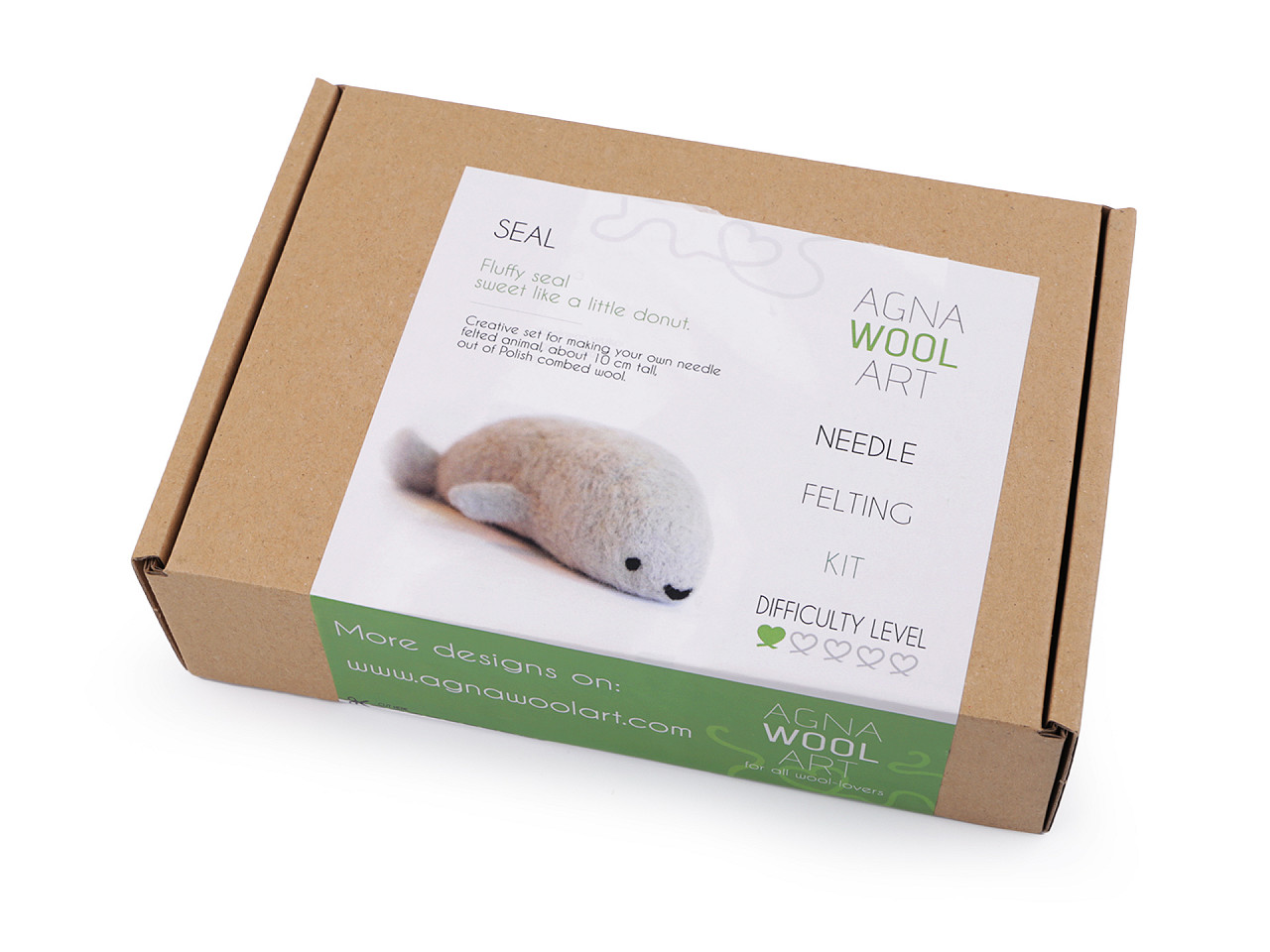 Set creativ animale din fetru - Bej (1 Cutie)