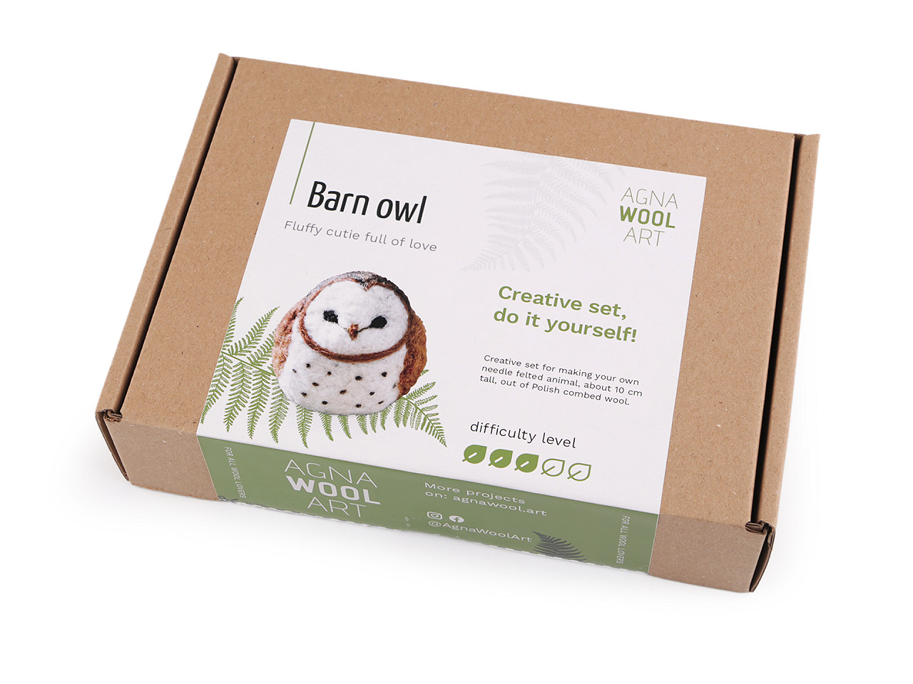 Set creativ animale din fetru - Bej (1 Cutie)