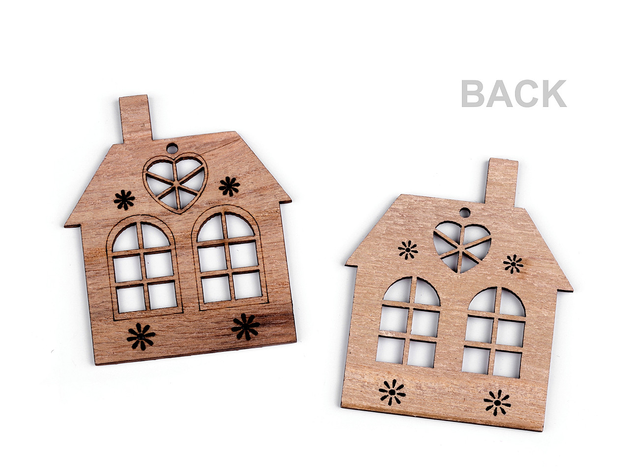 Casă din lemn - decoratiune - Maro natural (2 Bucăți)